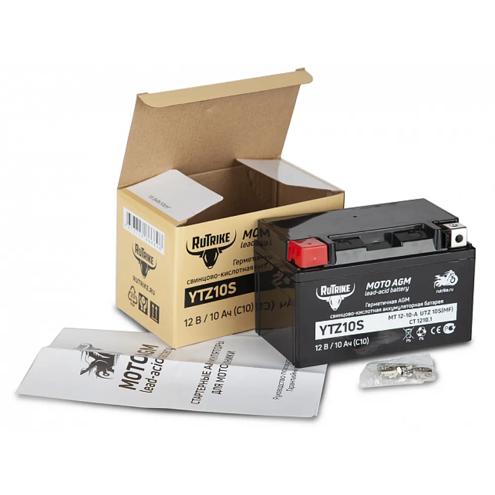 Тяговый стартерный аккумулятор Rutrike YTZ10S (12V/10Ah) (UTZ10S, CT 1210.1, MT 12-10-A) 4